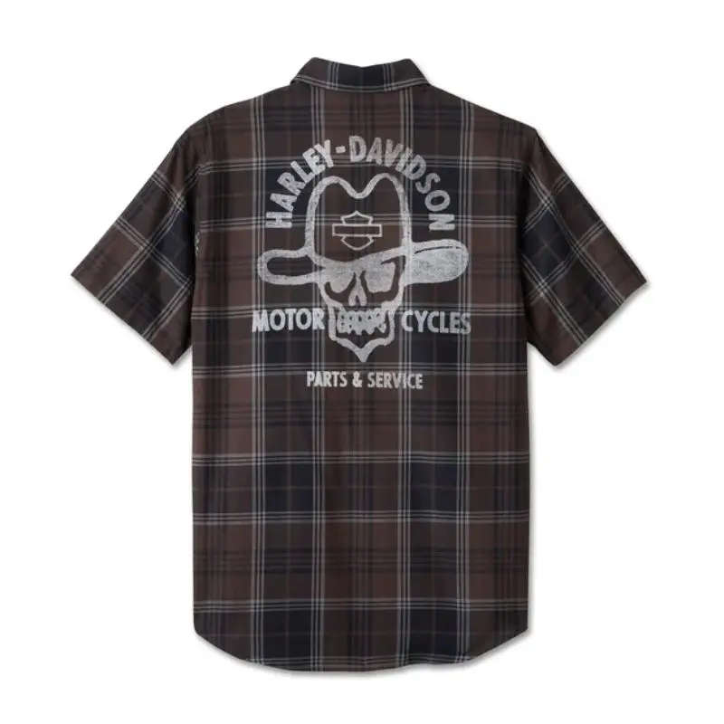 Cowboy Rider Short Sleeve Plaid Shirt - 2XL