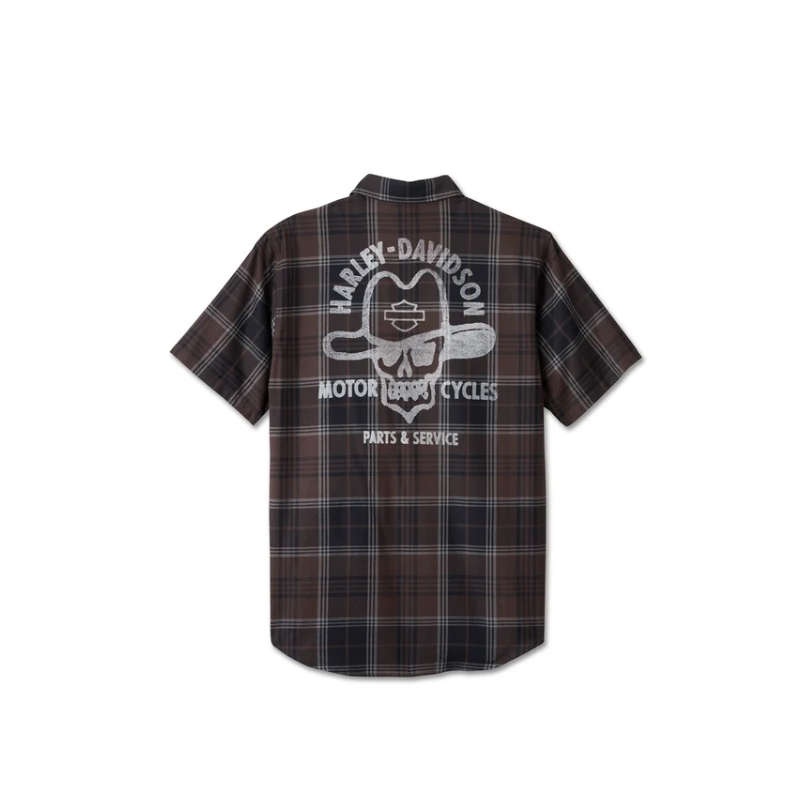 Cowboy Rider Short Sleeve Plaid Shirt - 2XL