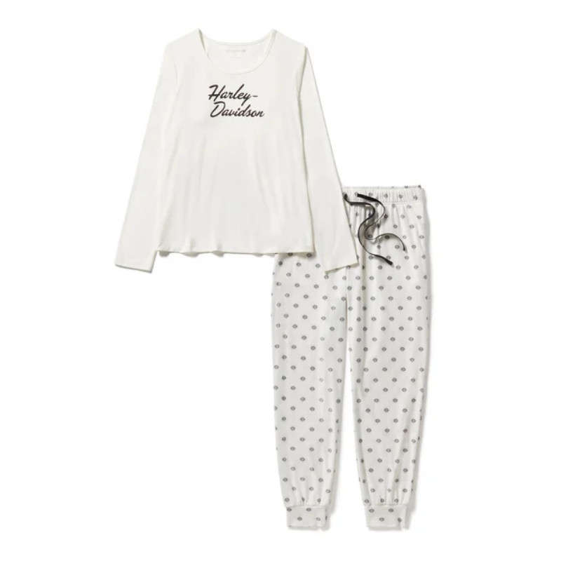 Women's Bar & Shield Long Sleeve Pajama Set - S