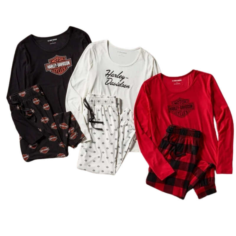 Women's Bar & Shield Long Sleeve Pajama Set - S