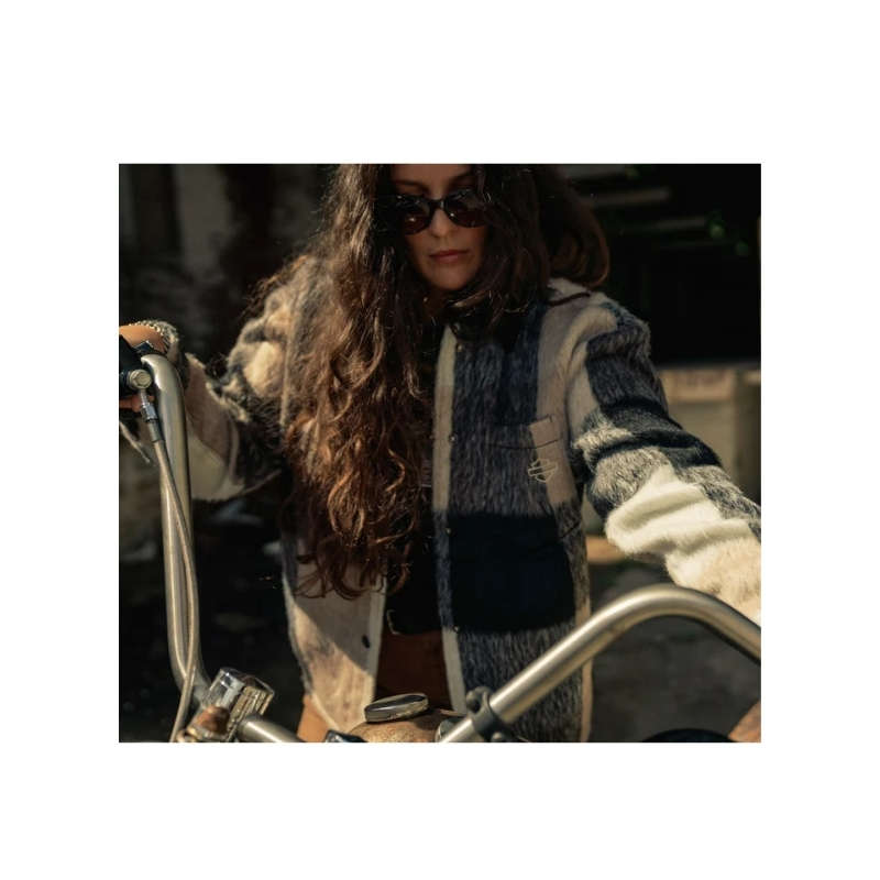 Women's H-D Plaid Shirt Jacket - M
