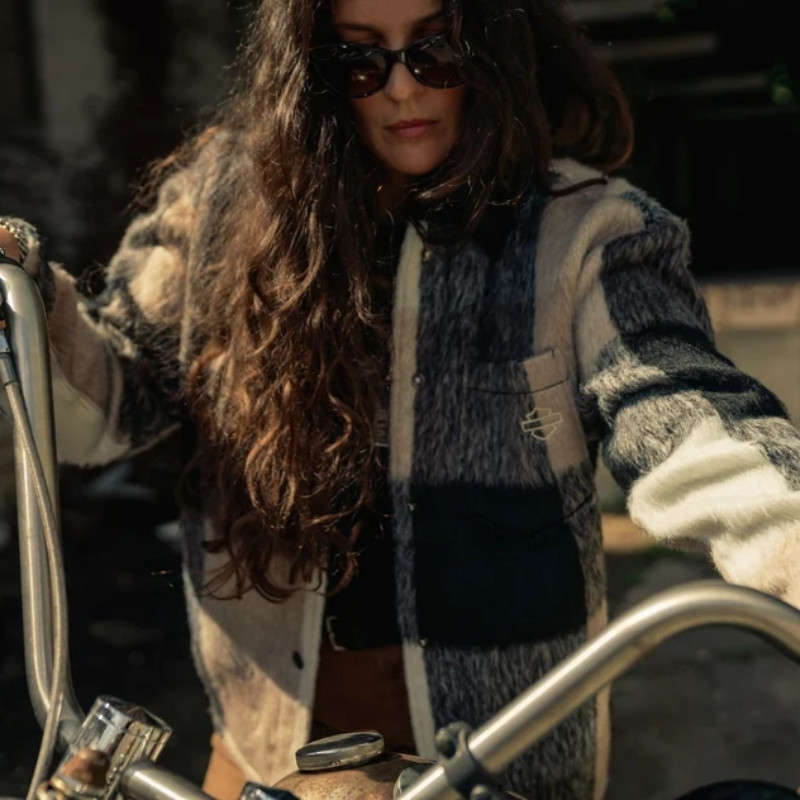 Women's H-D Plaid Shirt Jacket - M