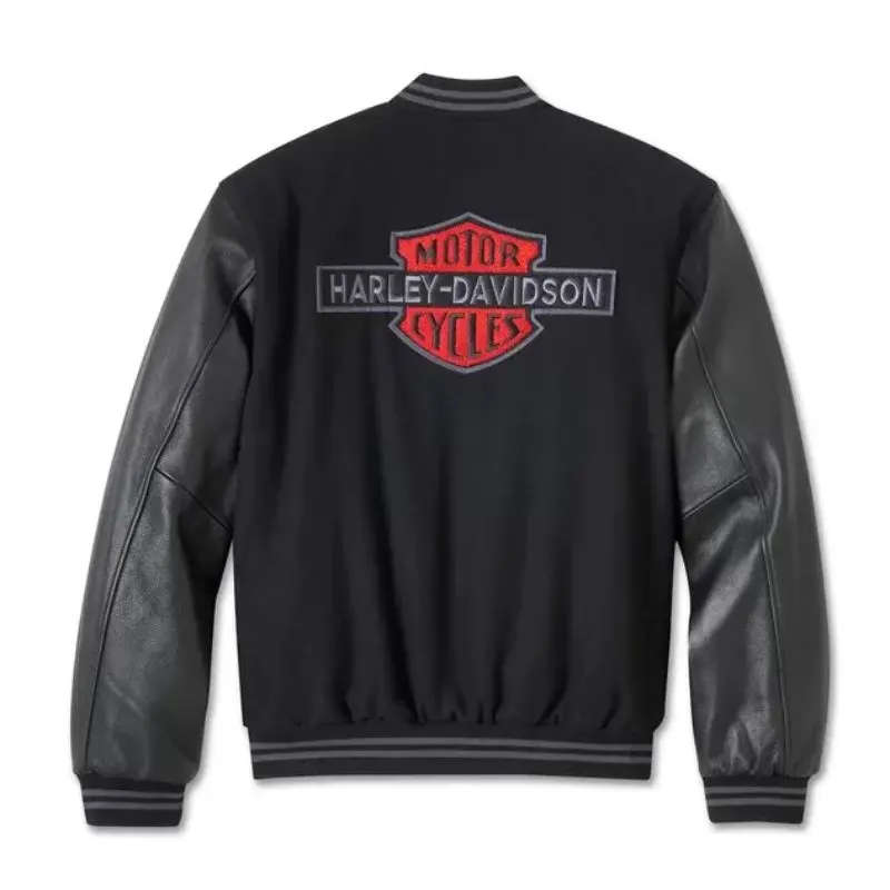 Men's V-Twin Varsity Leather Jacket - L