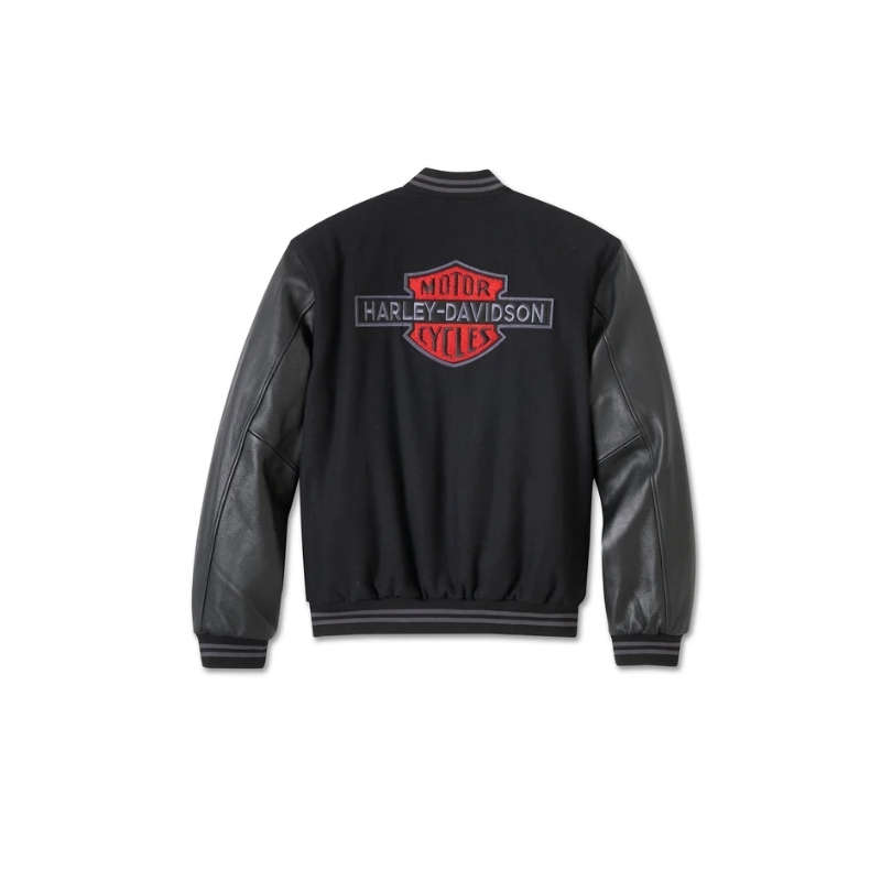 Men's V-Twin Varsity Leather Jacket - L