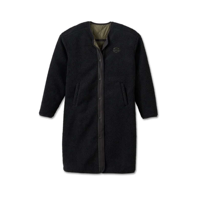 Women's Reversible Quilted Sherpa Coat - S