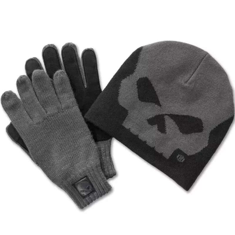 Willie G Skull Beanie and Glove Gift Set