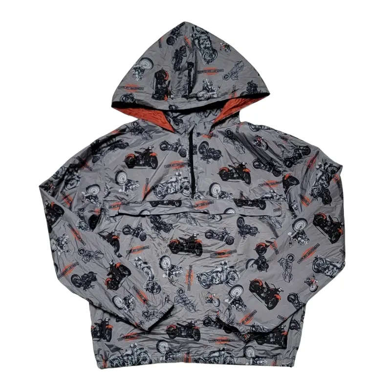 1/4 Zip Printed Windbreaker | Lined Hood - T2-3 Years