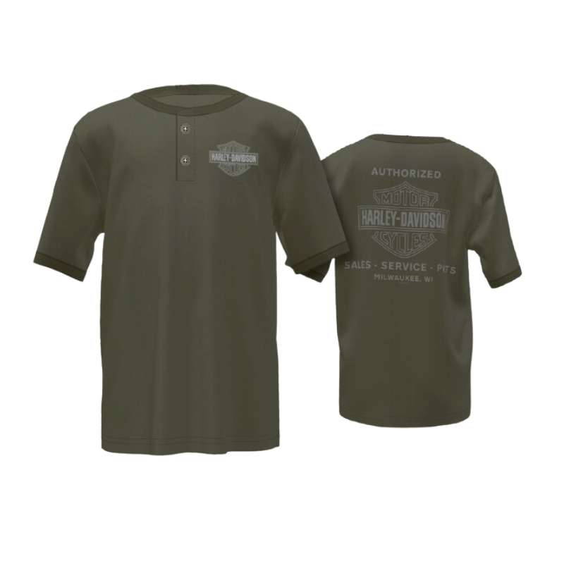 Authorized Henley 2-Button Short Sleeves - 8-10 Years