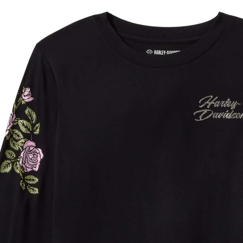 Rose & Thorn Bling Long Sleeve Top - M
