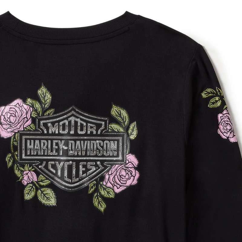 Rose & Thorn Bling Long Sleeve Top - M