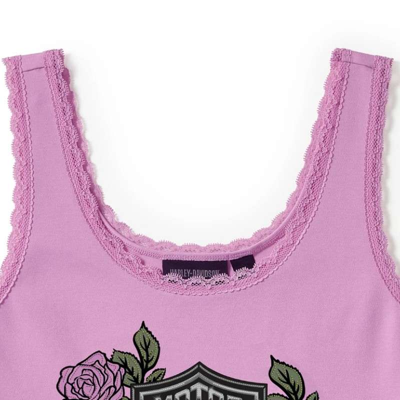 Rose & Thorn Bling Lace Trim Tank - 2XL