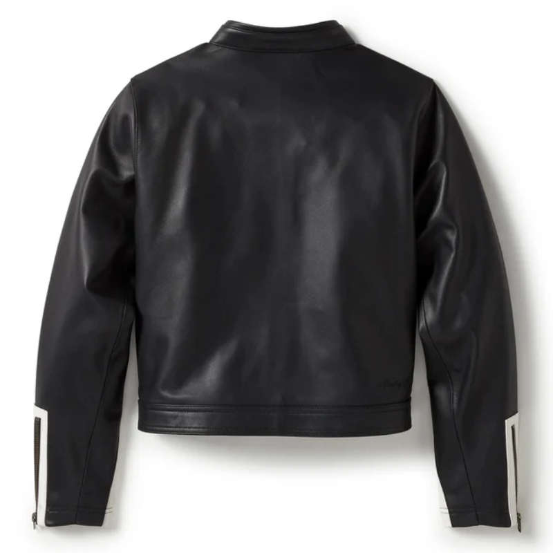 Essential Moto Blocked Leather Jacket - 2XL