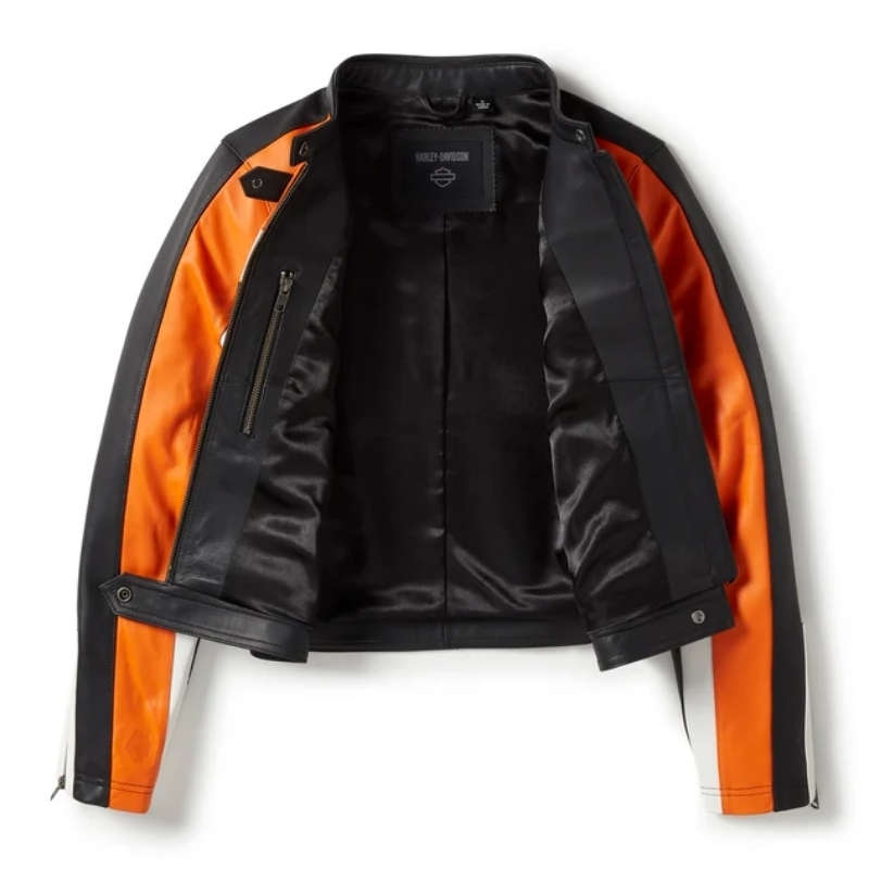 Essential Moto Blocked Leather Jacket - 2XL