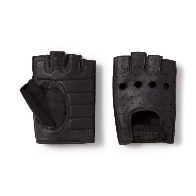 Fingerless Leather Riding Gloves - M
