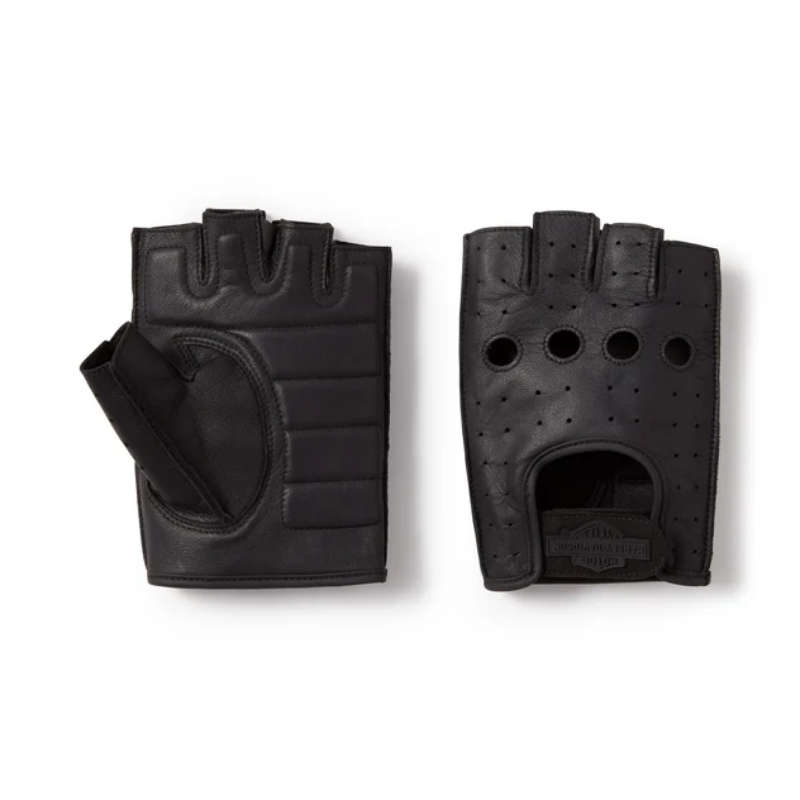 Fingerless Leather Riding Gloves - S