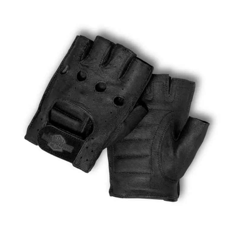 Fingerless Leather Riding Gloves - S
