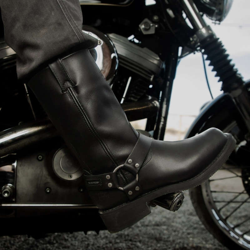 Men's Hustin 11-Inch Waterproof Harness Motorcycle Boots - UK 8.5