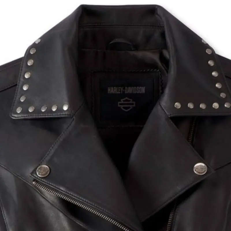 Womens Classic Eagle Studded Leather Vest - M