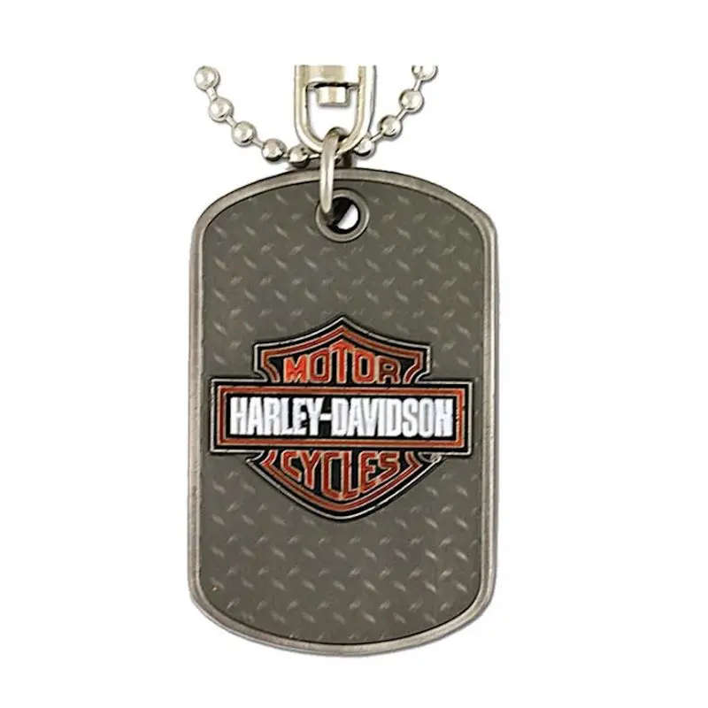 Dog Tag, Willie G. Skull / Bar & Shield Logo, Silver