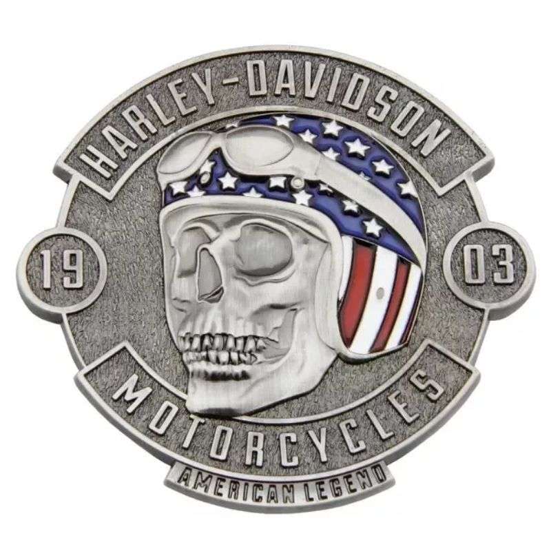 Merican Legend Skull Metal Magnet