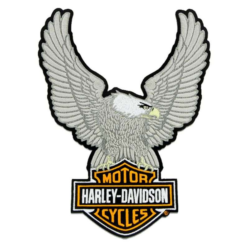 10.25in Embroidery Silver Eagle Bar & Shield Emblem Sew-On Patch