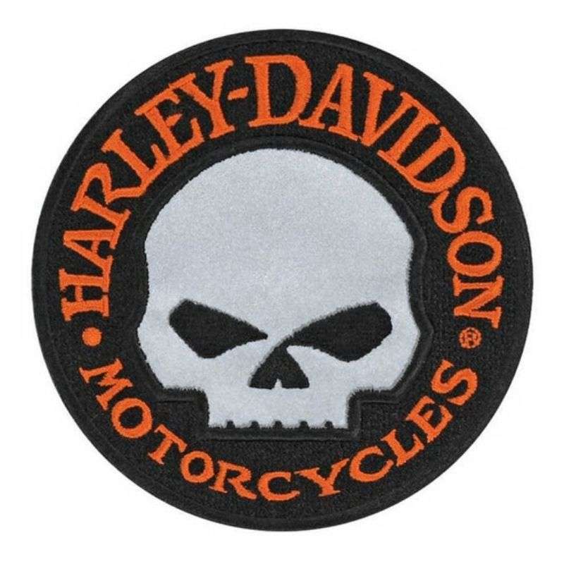 4 Inch Willie G Skull Reflective Embroidered Emblem Sew-On Patch