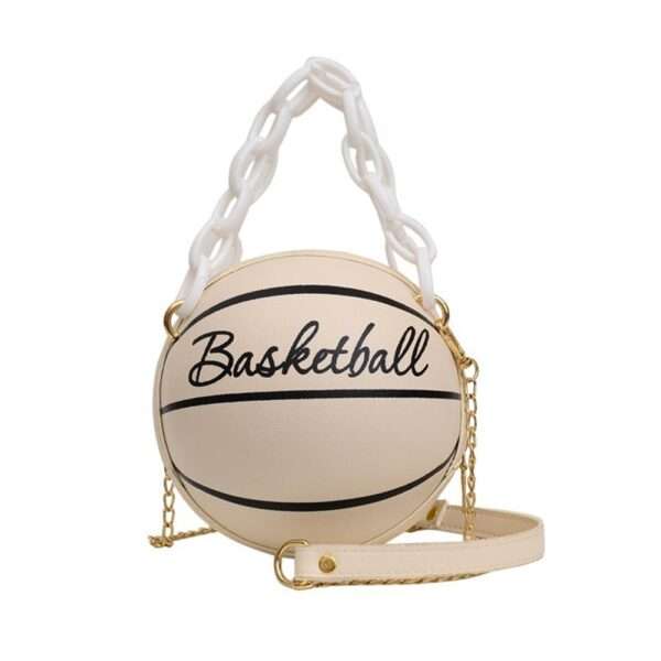 Letter Graphic Basketball Shaped Satchel Bag