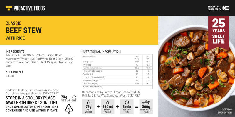Freeze-dried Classic Beef Stew with Rice (300g)