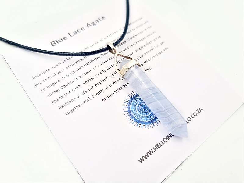 Blue Lace Agate 925 Silver Necklace