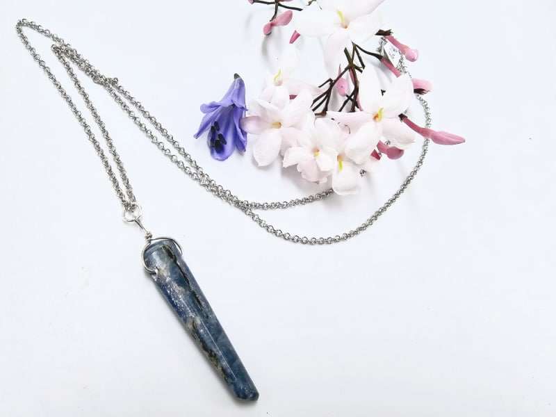 Blue Kyanite Polished Necklace