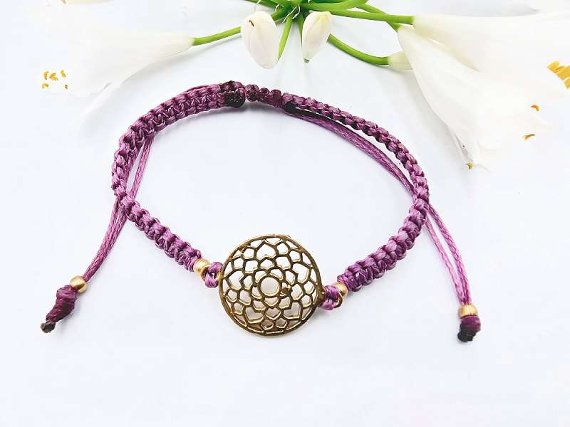 Crown Chakra Macrame Bracelet