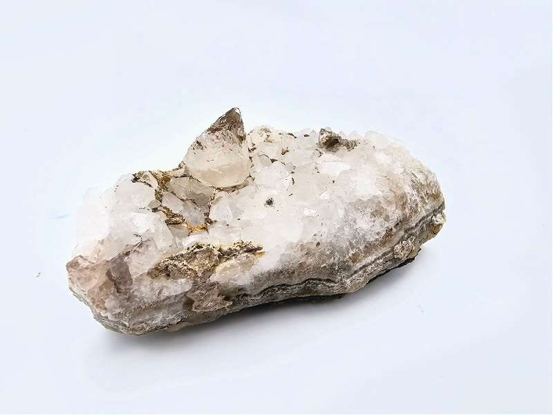 Dogtooth Calcite on Drusy Quartz Cluster B (180g)
