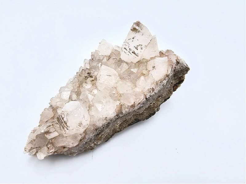Dogtooth Calcite on Quartz Cluster D (240g)