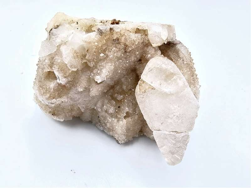 Dogtooth Calcite on Quartz Cluster F (328g)