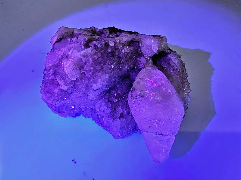 Dogtooth Calcite on Quartz Cluster F (328g)