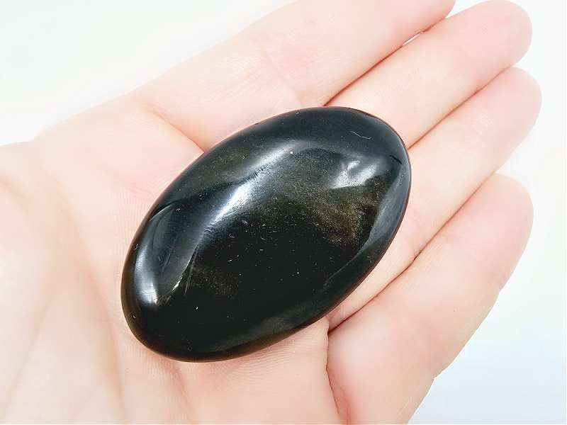 Gold Sheen Obsidian Palm Stone (5cm)
