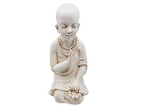 Meditating Monk Statue Mala Beads (32cm)