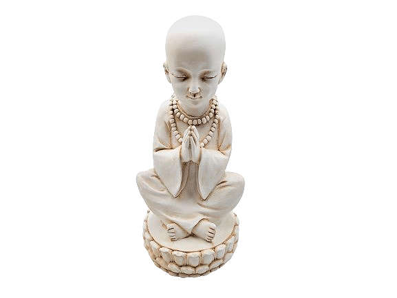 Meditating Monk Statue On Lotus (32cm)