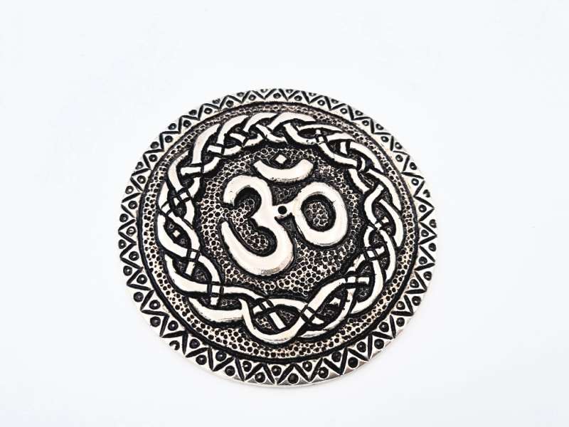 Om Round Incense Holder Metal