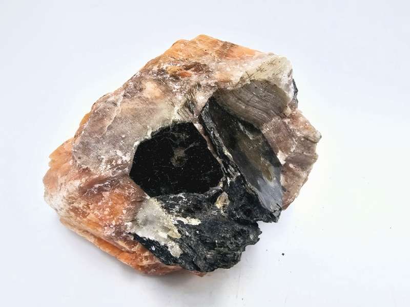 Orange Calcite &amp; Hexagonal Biotite Mica C (596g)