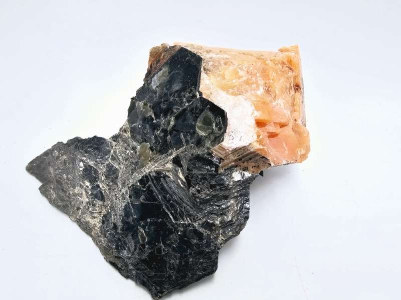 Orange Calcite &amp; Hexagonal Biotite Mica E (498g)