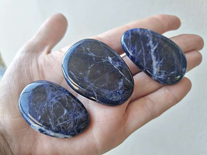 Flat Sodalite Palm Stone