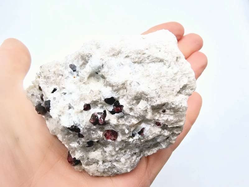 Red Pyrope Garnet in Feldspar Matrix C (260g)
