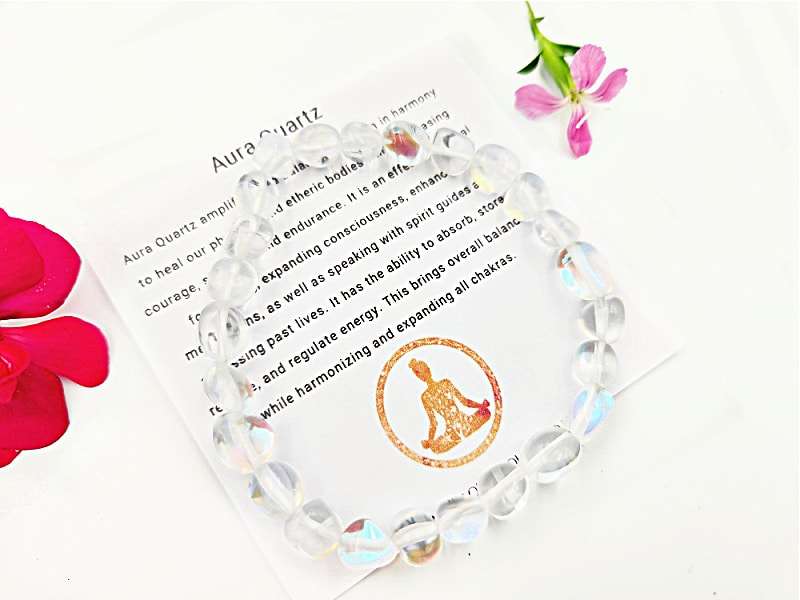 Aura Quartz Gemstone Nugget Bangle