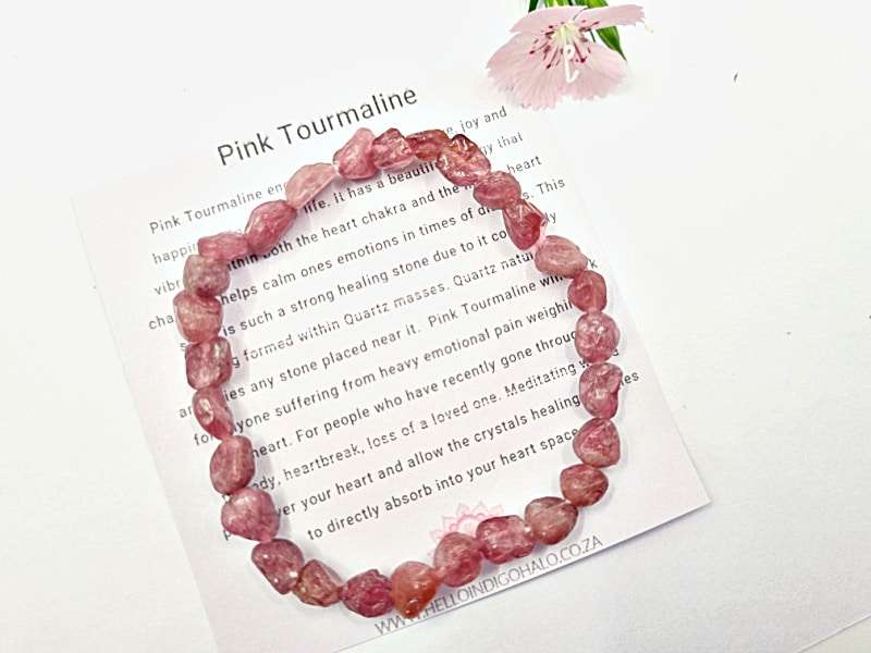 Pink Tourmaline Gemstone Nugget Bangle