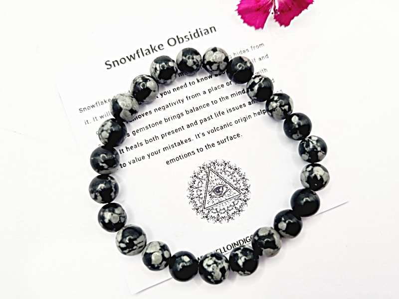 Snowflake Obsidian Bangle (8mm)