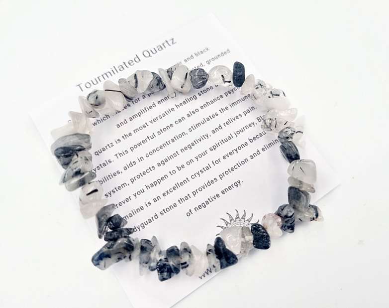 Tourmilated Quartz Chips Bangle