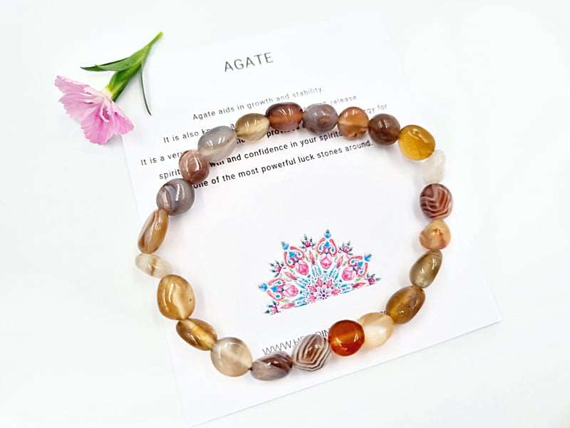 Agate Gemstone Nugget Bangle