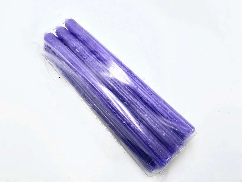 Purple Candles Solid 25cm - Pack of 6 (Spirituality)