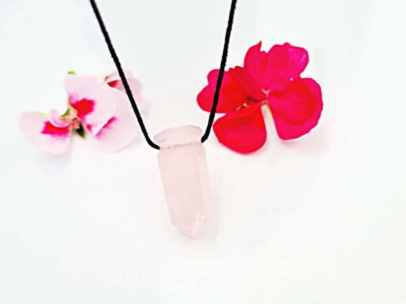 Rose Quartz Crystal Necklace Point (Love)
